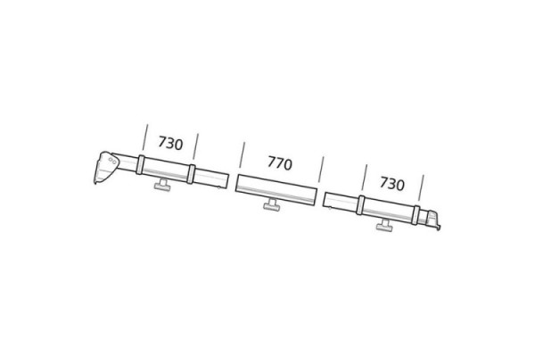 Verbindungsprofil links 2,50m zu Korsika 2.0 Markisenzelt f. Thule 5200