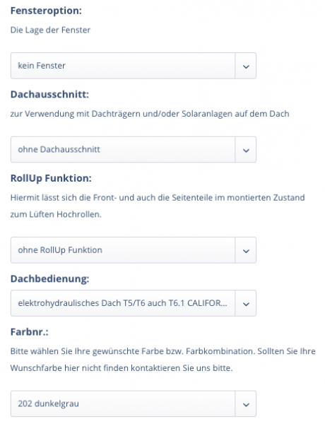 Calicap II f. elektrisches Dach in dunkelgrau ohne Fenster